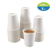 Paper Cups, 150 Pack 8 Oz Paper Cups, White Paper Coffee Cups 8 Oz Disposable White Hot Coffee Paper Cups Paper, 8 Oz Disposable Water Paper Cups Paper Water Cups, Coffee Cups Paper Cups Water Cups