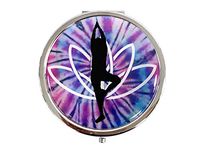 Metal Pill case for 7 Days with Mirror in Purple Wellness Design