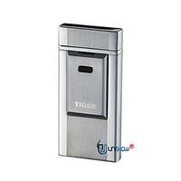 Unishow [2016 Tiger USB Rechargeable Flameless Electronic Plasma Pulse Cigarette Metal Lighter in Gift Box W/a Free Velvet Pouch - Single Arc (Silver)