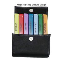 HRX Package Portable Weekly Pill Organizer in Leather Case,Travel Wallet Pill Case Box Medicine Planner Reminder 4 Times a Day