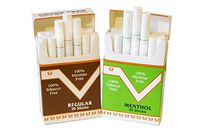 Two Pack Regular & Menthol Flavor  Made in USA Since 1998 Smoke Free(Cocoa Bean Cigarettes)