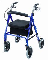 Mabis Dmi Healthcare Freedom Series Deluxe Aluminum Mobility Rollator, Adjustable Ergonomic Handles with Brakes, Royal Blue