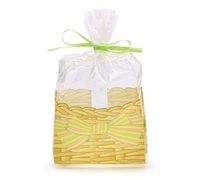 Small"Easter Basket" Design 7x2x3" Cello Cellophane Party Treat Food Snack Bags (25 ct)