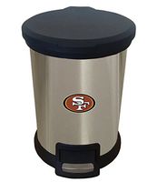 The Furniture Cove New 1.3 Gallon Round Stainless Steel Step Trash Can Waste Basket Featuring Your Choice of a Football Team Logo (49ers)