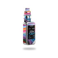 MightySkins Skin Compatible with SMOK X-Priv 225W - Rainbow Waves | Protective, Durable, and Unique Vinyl Decal wrap Cover | Easy to Apply, Remove, and Change Styles | Made in The USA
