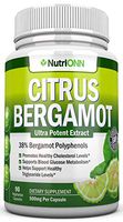 Citrus Bergamot - 500 mg - 90 Vegetarian Capsules - 38% Polyphenols - Natural Premium Quality Citrus Bergamot Extract - Promotes Healthy Cholesterol, Blood Sugar, Blood Pressure & Triglyceride Levels