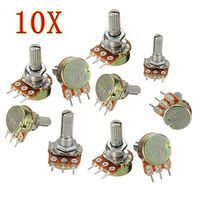 10Pcs 50K Ohm Linear Taper Rotary Potentiometer Panel Pot B50K 15mm New Color:Silver