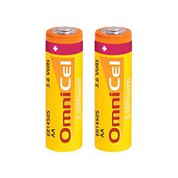 OmniCel ER14505 3.6V 2400mAh AA Lithium Button Top Battery 2 Pack
