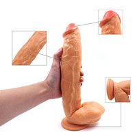 Female 12 inch Dî'ldɔ Body Safe Massage Lifelike Big Stick Waterproof Massage Toys