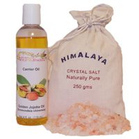 Jojoba Carrier Oil 4 oz.+Natural Himalayan Pink Salt 250g