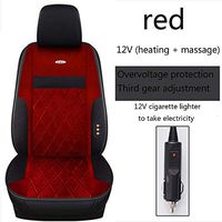Coussin Voiture Car Seat Electric Heating Pad 12V Car Female Electric Short Plush Massage Heating Pad Fashion Warm,Red