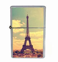 Customized Collectables Paris Eiffel Tower Flip Top Oil Cigarette Lighter