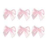 LIOOBO 60Pcs Ribbon Bows Bowknot Flower Handmade Bright Color Hair Bows Accessories for Girls Pink