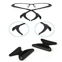 5 Pairs Eyeglass Nose Pads and 5 Pairs Glasses Hook,Soft Silicone Grip Holders Self Adhesive Anti-Slip Eyeglasses Replacement for Glasses, Sunglasses, Reading Glasses, Eyeglass Ear Hook Black