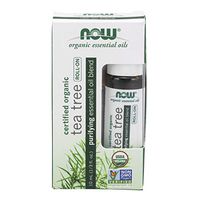 NOW Essential Oils, Tea Tree Roll-On, Certified Organic, Purifying Blend, Steam Distilled, Topical Aromatherapy, 10-mL
