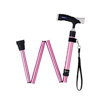 Crutches Elderly Telescopic Crutch Non-Slip Telescopic Folding Crutch Auxiliary Walking Stick Ultra Light Old Man Walking Stick (Color : Pink, Size : 35cm)