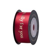 Eanpet Fabric Ribbon for Birthday Wedding Valentine Gift"Happy! Especial for You" - Wide Satin Ribbons for Gift Wrapping in Party and Holiday Supplies, Craft 1 Inch Ribbons 50 Yard (Wine Red)