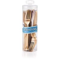 Creative Converting 24 Metallic Gold Wedding Birthday Party Tableware Plastic Cutlery Forks