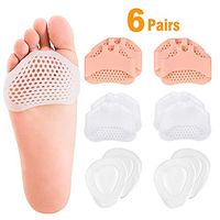 6 Pairs Metatarsal Pads Ball of Foot Cushions for Women and Men,Soft Gel Insole Pads Reusable Forefoot Cushions,Protect You from Bunion, Mortons Neuroma,Calluses,Blisters and Forefoot Pain