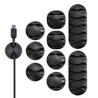10 Pcs Cable Clips Cord Organizer Cable Management Wire Holder Durable Self-Adhesive Desk Cable Organizer Cord Management Wire Management System