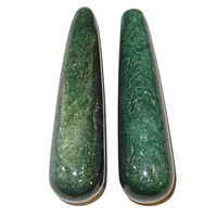 Aventurine Massage Green 02 Set of Acupressure Deep Tissue Healing Stones Energy Wands 2.8" (Gift Box)