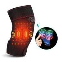 Heated Massage Knee Brace, Adjustable Heated and Massage Knee Heating Pad Thermal Heat Therapy Wrap Hot Compress for Cramps Arthritis Pain Relief Injury Recovery