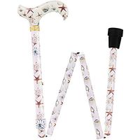 Watercolor Seashells Designer Folding Adjustable Cane