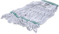 Carlisle 369419B00 Loop-Ended Narrow Band Mop Head Only, Medium, Green (Pack of 12)