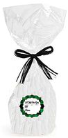 CakeSupplyShop Brand #CK920A - 10pk Tall/Long 9 x 20 Clear Cello/cellophane Bags Gift Basket Packaging Bags Cello Bags with Strings & Gift Tags (Green LumbackJack)