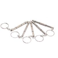 Gonioa 5 Pack 4 in 1 Aluminum Steel Eyeglass Screwdriver Sunglass Watch Repair Kit with Keychain Portable Screwdriver