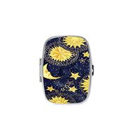 Funny Trippy Sun and Moon Custom Design Unique Pill Box Medicine Tablet Holder Vitamins Organizer Dispenser Case