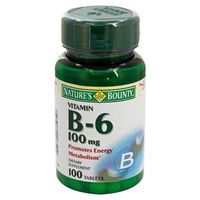 Nature's Bounty Vitamin B-6 100 mg Tablets 100 Tablets (Pack of 6)