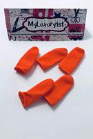 5 Pieces Orange Rubber Latex Finger Cots for Salon Hair Bonding Protection & Manufacturing Industries Banking and Medical Office