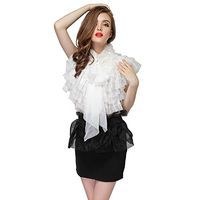 HNTDG Fashion European and American Women Sexy Perspective Sleeveless Court Chiffon Shirt