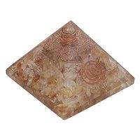 Crocon Citrine Stone Orgone Pyramid for Aura Cleansing Chakra Balancing Crystal Energy Generator Reiki Healing EMF Protection Aura Cleansing Home Office Table Decor Size: 2.5-3 Inch