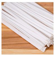 Disposable Drinking Straws, 100pcs Flexible Plastic Drinking Straws Bendable Straws Striped Disposable Bendy Straws Individually Wrapped, Home Bar Party Cocktail Drink Straw, Kid Friendly (White)