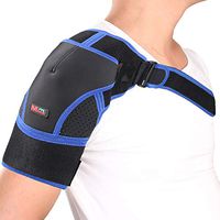 Mumian Adjustable Shoulder Support Brace,Neoprene Upper Arm Belt Wrap,Compatible with Hot/Cold Pad,Therapy Compression Wrap for Rotator Cuff, Dislocated AC Joint, Sprain, Bursitis Adjustable (Blue)