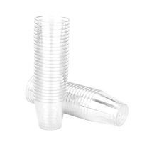 Ktyssp 50PCS Transparent Plastic Tray-up Cup Disposable Party Wine Glass Jelly Cup