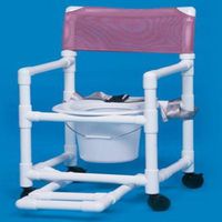 MCK12973300 - Ipu Shower Chair / Commode With Footrest, Seatbelt and Pail Standard Line Fixed Arms PVC Mesh Backrest 17 Inch