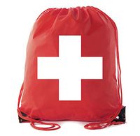 First Aid Backpack Drawstring Medical Bag for Emergencies or Epi Pen & Medicine - 10PK Red CA2500FirstAid S5