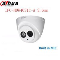 Dahua 6MP IR Eyeball Network Camera IPC-HDW4631C-A 3.6mm Lens Built-in Mic IP67 H.265 POE Network Dome Camera ONVIF International Version