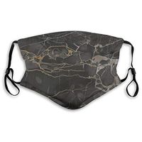 Women & Men Earloop Half Face Mouth Cover Mouth Covers Anti-Dust - Soft Windproof Camping Mouth Cover for Kids Youth Boys Girls (Black Marble)