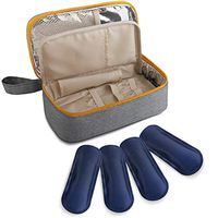 TEBEL Insulin Cooler Travel Bag with Ice Pack for Diabetic Organize Medication for 24 Hours with 4 Ice Packs (Grey)