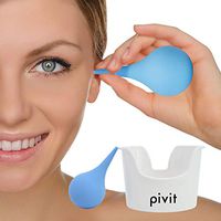 Pivit Ear Wax Removal Tool Kit | Small Wash Basin with 2 Oz Earwax Syringe | Durable Hospital Grade Rubber Bulb Vacuum for Cleaning Flushing & Irrigat