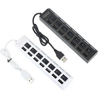 7 port usb hub | Expand your computer's connectivity with this 7-port USB hub with ON / OFF switch and LED