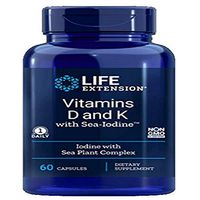 Life Extension Vitamins D and K with Sea-Iodine, 60 Capsules