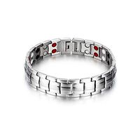 Double Row Magnets Titanium Steel Magnetic Therapy Link Bracelet for Arthritis Pain Relief