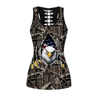 Fashion Women 3D Animal Printed Funny Sleeveless Tank Tops O-Neck Vest Casual Blouse on July 4th