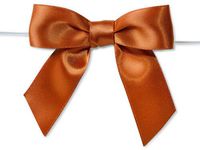 6ct. Pre-Tied Copper 3" Satin Gift Bows Wire Ties Ready-to-Use 7/8" Ribbon