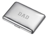 Visol Liam Chrome Plated Metal Cigarette Case - Fathers Day Gift with Engraved Dad